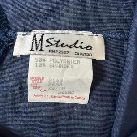 M Studio Floor Length 90s Glam Vintage Velour Dress - Midnight Blue - US XS - Picture 5 of 5